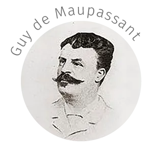 Photographie en noir et blanc de Guy de Maupassant, célèbre écrivain français.