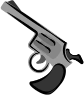 Illustration vectorielle d'un revolver argenté.