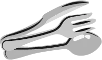 Illustration vectorielle de couverts: une fourchette et une cuillère superposées.