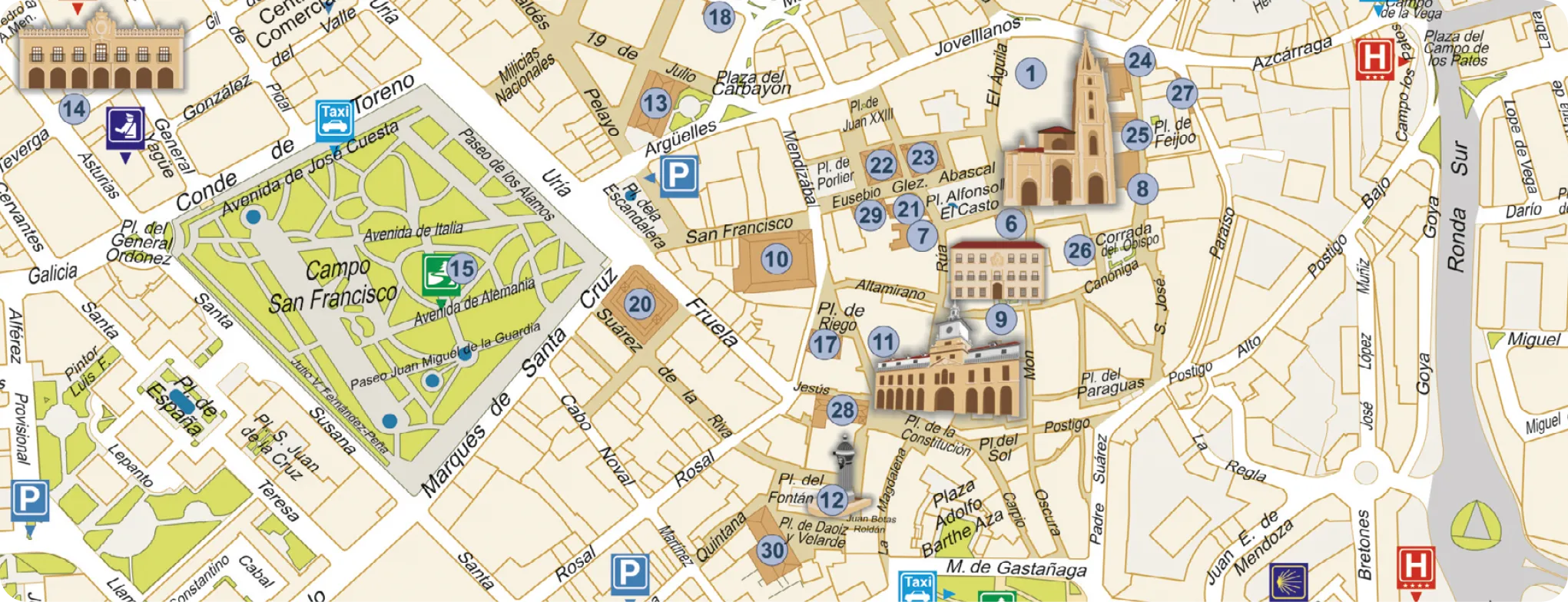 Mapa de Oviedo