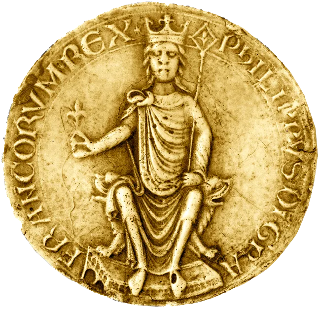 Sceau du roi Philippe II Auguste,
vers 1198, Archives nationales, Paris.