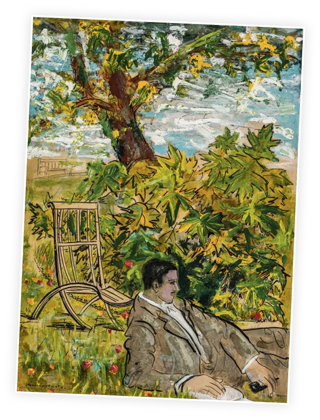 Gregorio Prieto, Luis Cernuda en un jardín inglés, 1937-1940.
