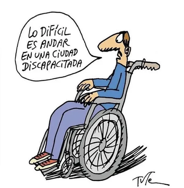 Viñeta de Tute, Fíjate si se cortо́ en todo el libro, 2007.