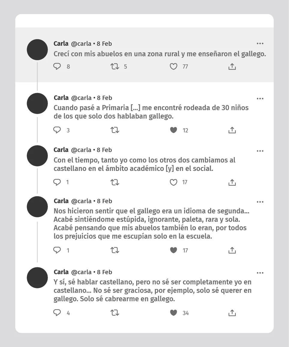 Declaraciones recogidas por Silvia R.
Pontevedra, «La encrucijada del bilingüismo
en los jóvenes», El País, 08/02/2024.