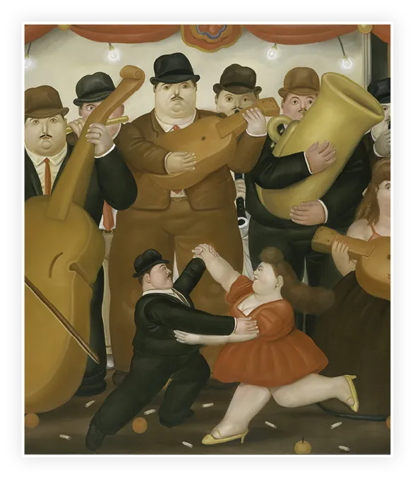Fernando Botero, Bailando en Colombia, 1980.