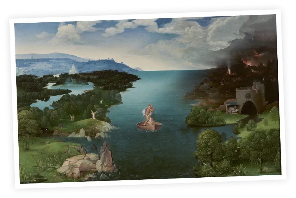 Joachim Patinir, El paso de la laguna Estigia, hacia 1520.