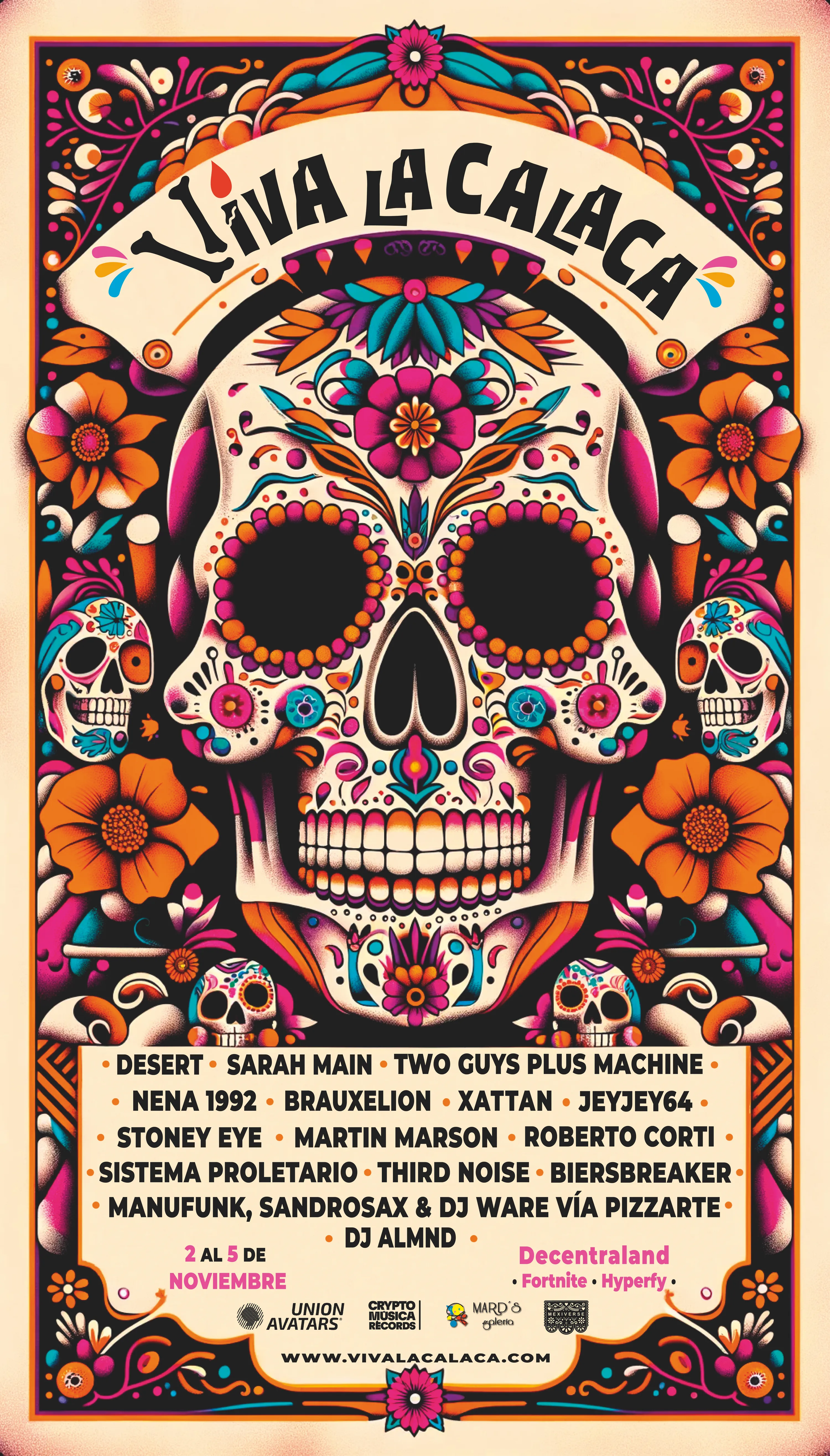 Cartel promocional del festival, Viva la calaca, 2023.