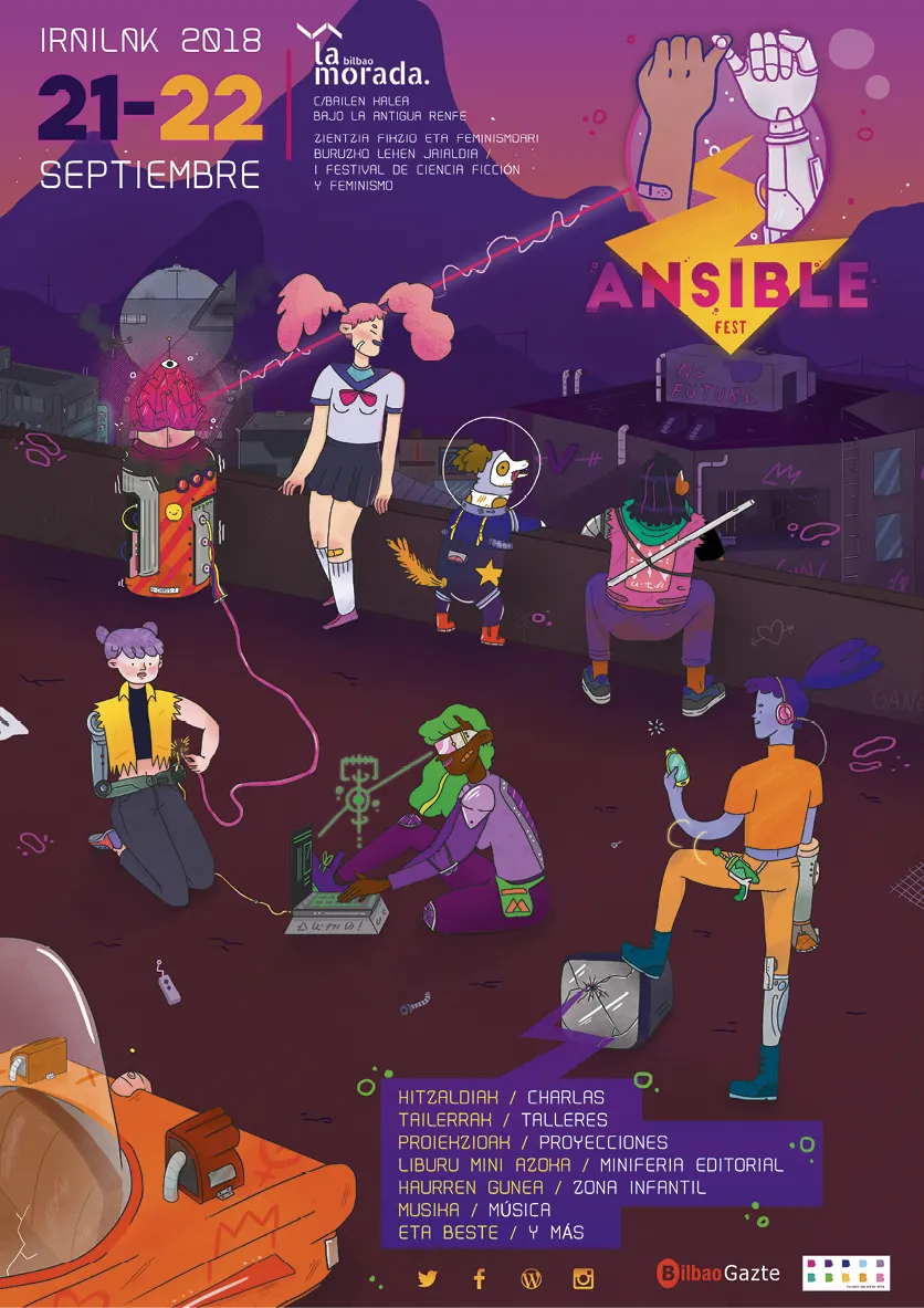 Paw Salcés, cartel para el festival de ciencia
ficción AnsibleFest celebrado en Bilbao en 2018.
