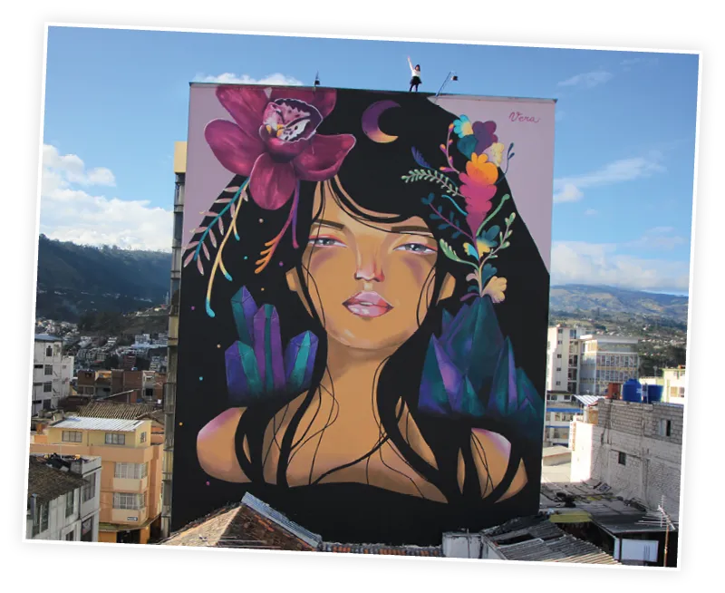 Vera Primavera, Allpa mama,
mural en Ambato (Ecuador), 2017.