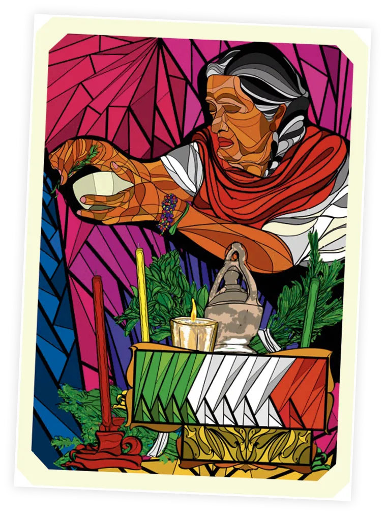 Ilustración del libro
Ajaniame. Testimonios
de Médicos y Parteras
Tradicionales, INPI, 2023.