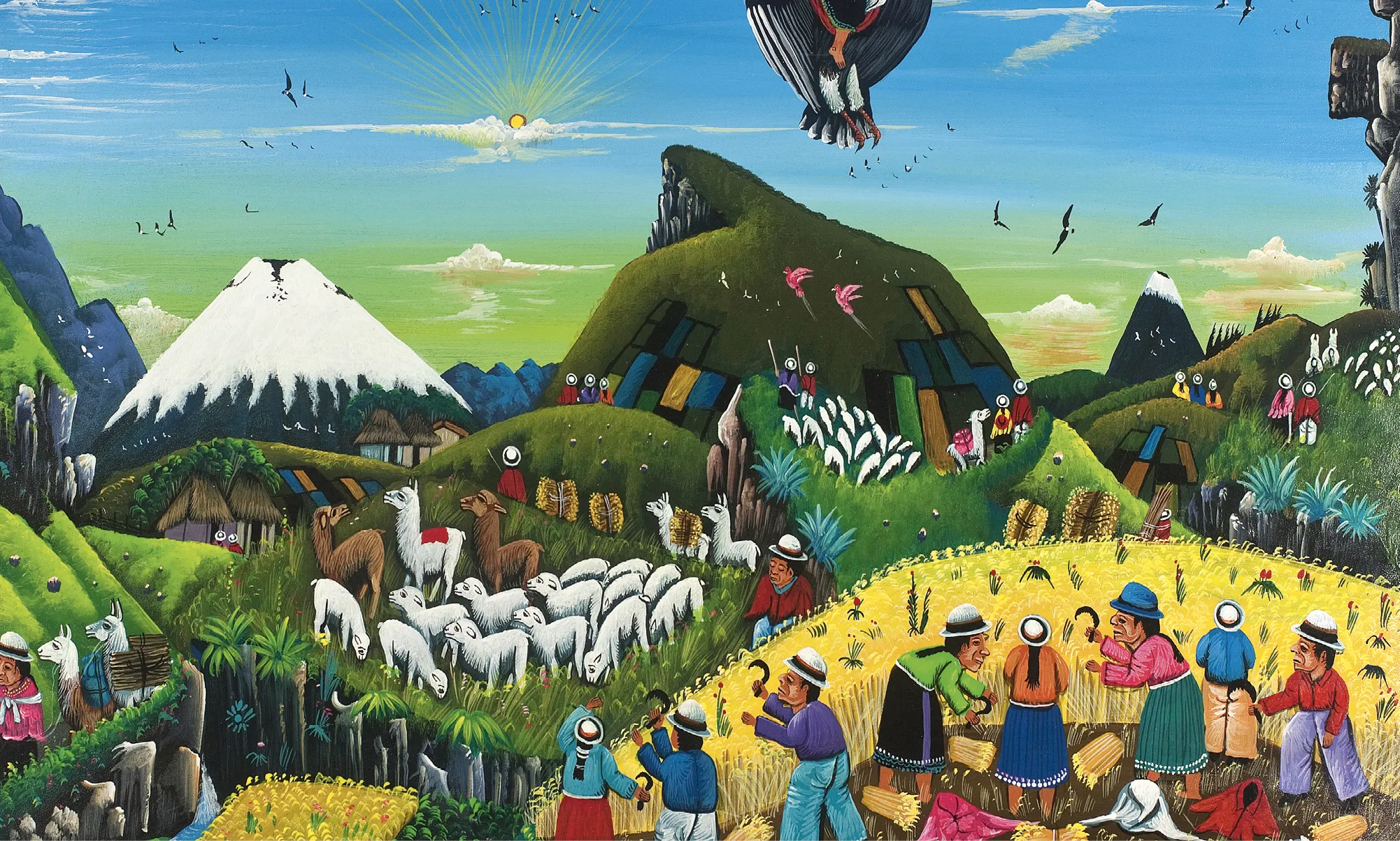 Luz Toaquiza, Cosecha de cebada en minga y pastoreo en los Andes del pueblo kichwa, 2012.