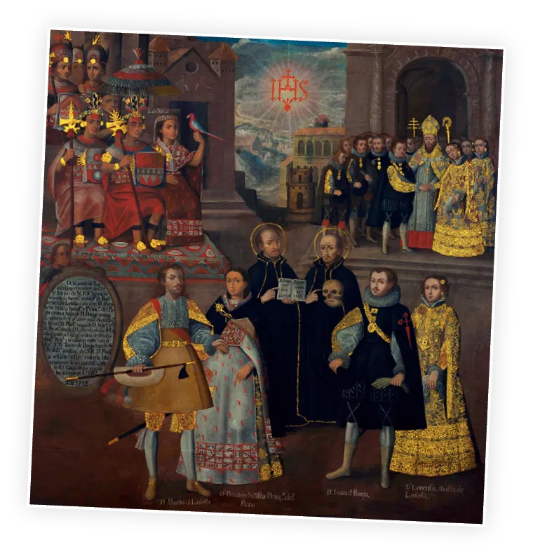 Autor anónimo, Matrimonios de M. de Loyola con B.
Ñusta y de J. de Borja con L. Ñusta de Loyola, 1718.