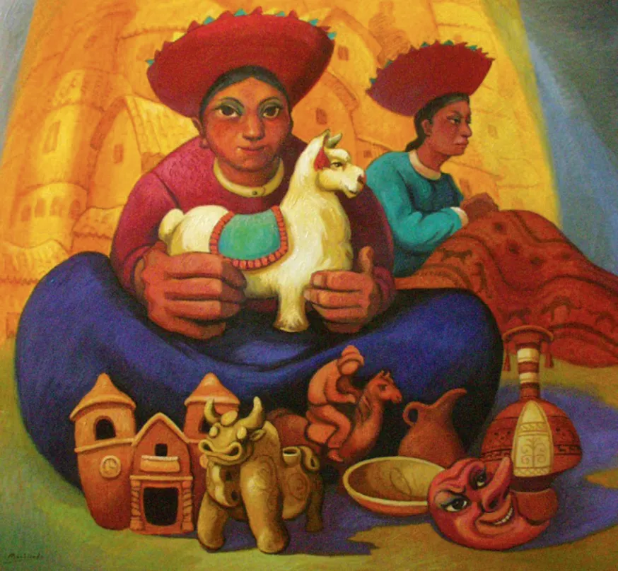 Juan de la Cruz, Vendiendo artesanías.