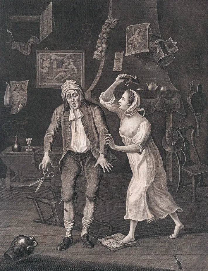 William Dawes,
The Hen Peckt Husband, 1768, gravure