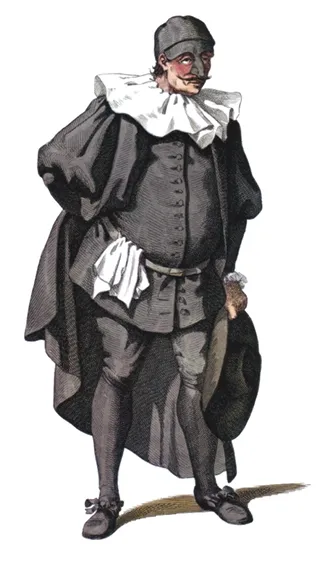 Maurice Sand, Le Docteur, personnage de la Commedia dell'arte, illustration pour Masques et bouffons, 1860