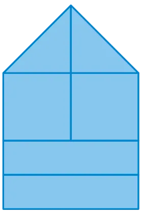 Diagramme : maison bleue segmentée en sections