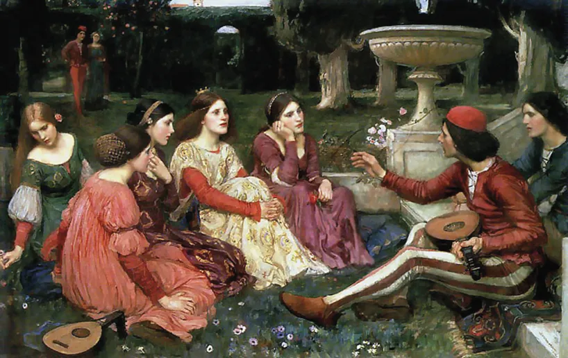 John William Waterhouse, Le Décaméron, 1916, huile sur toile