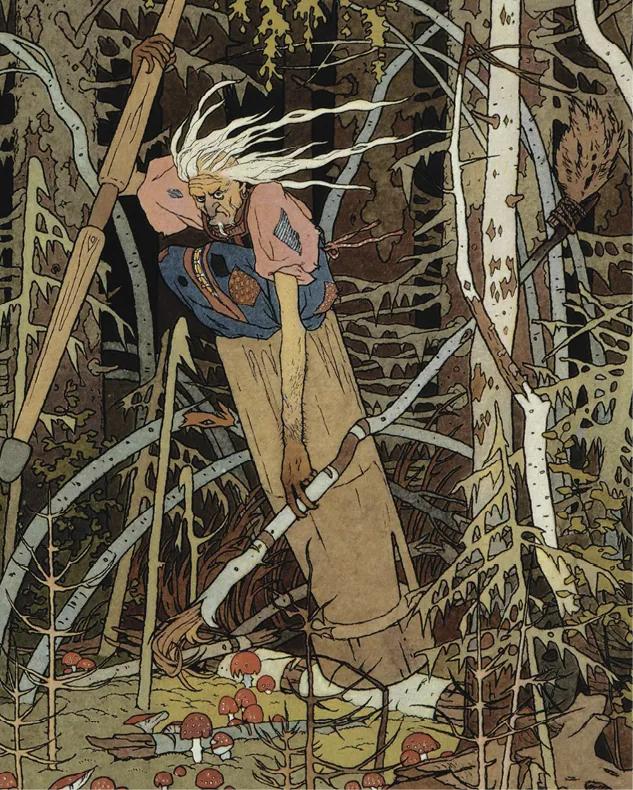 Ivan Bilibine, La sorcière Baba Yaga, illustration de Vassilissa- la-très-belle, 1900, lithographie, collection privée.