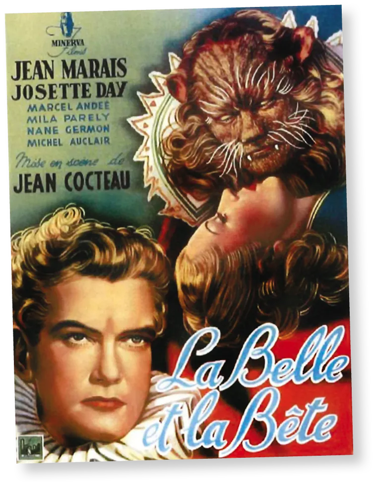 La Belle et la Bête, film réalisé par Jean Cocteau, avec Jean Marais et Josette Day, 1946.