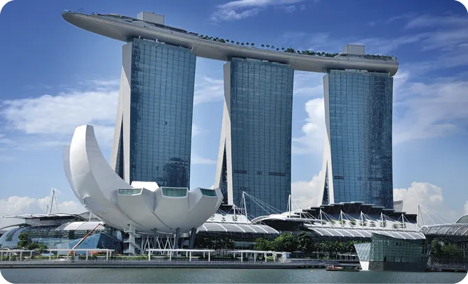 L'hôtel Marina
Bay Sands à
Singapour