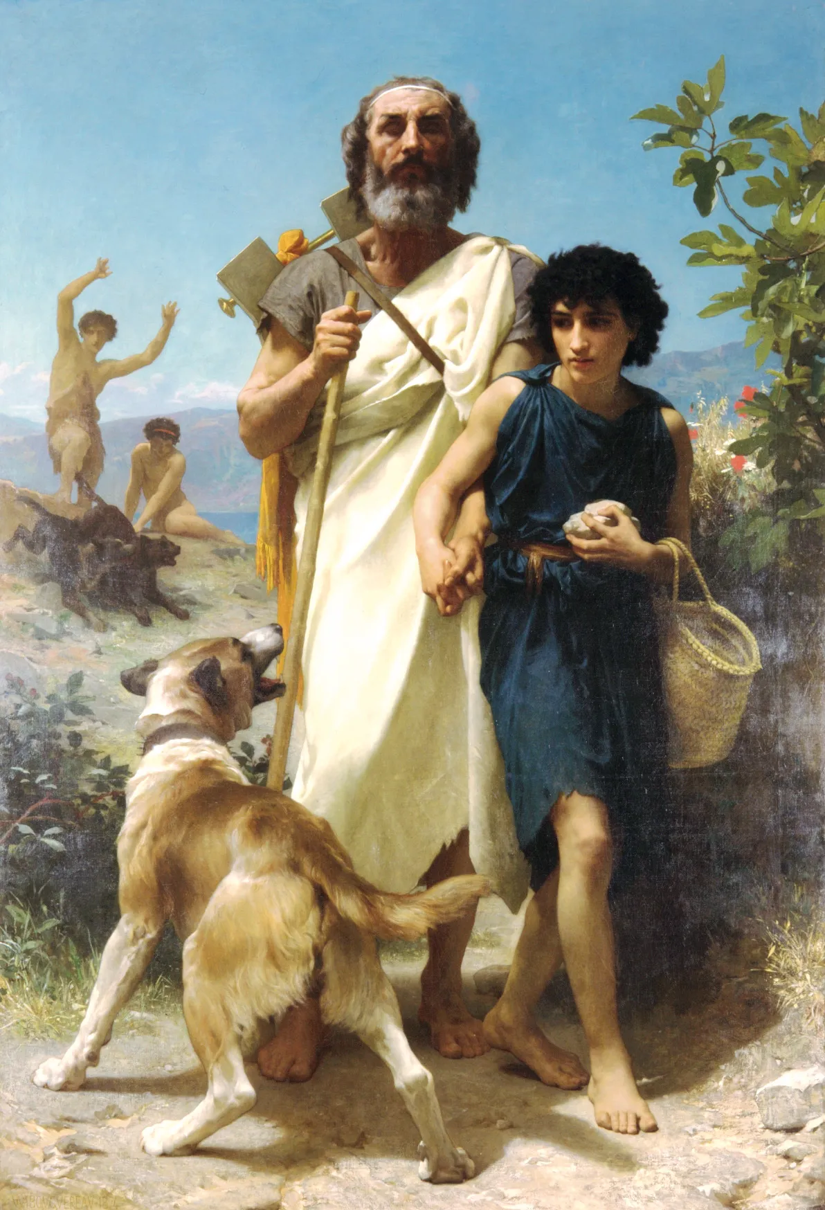 William Bouguereau, Homère et son guide, 1874, huile sur toile, 
      musée d'Art de Milwaukee, États-Unis.