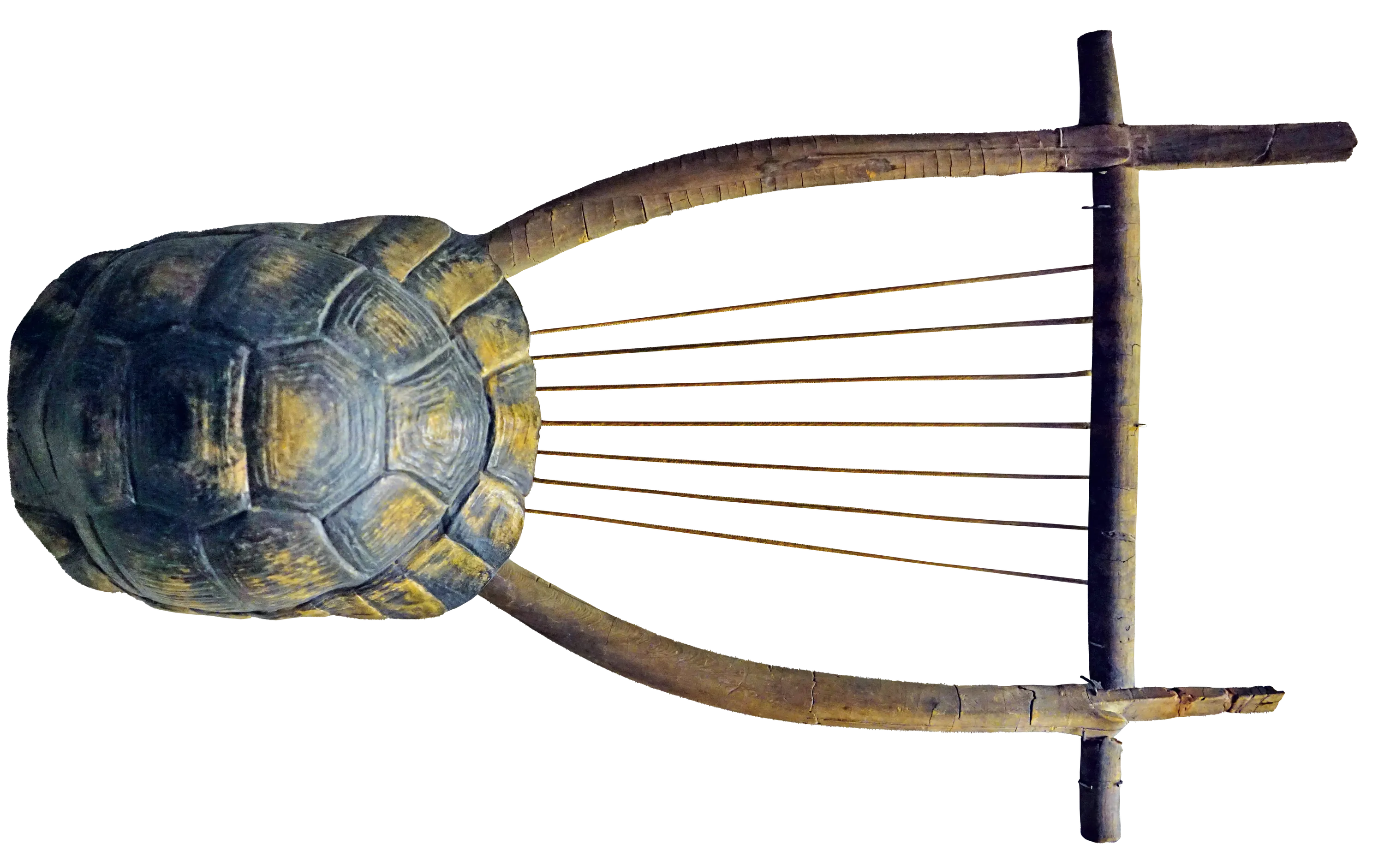 Reproduction d'une lyre
à sept cordes, IVe siècle.