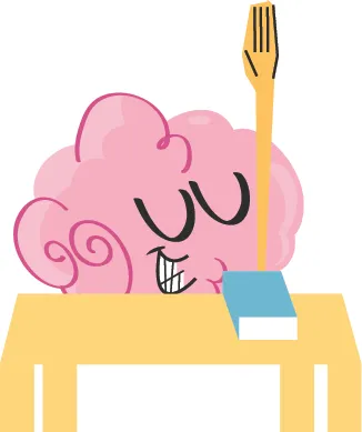 Cerveau qui lève la main pour demander la parole.