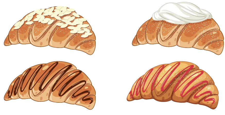 Croissants différents gouts