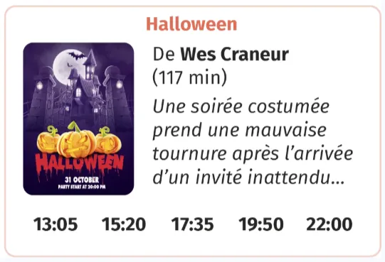 Programme de cinéma