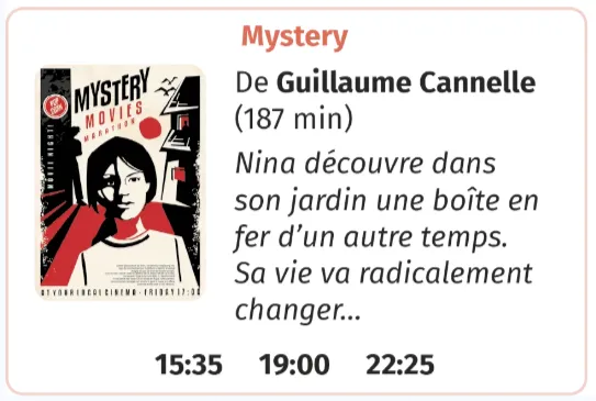 Programme de cinéma