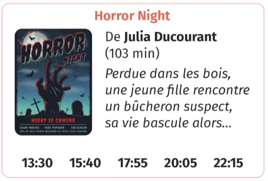 Programme de cinéma