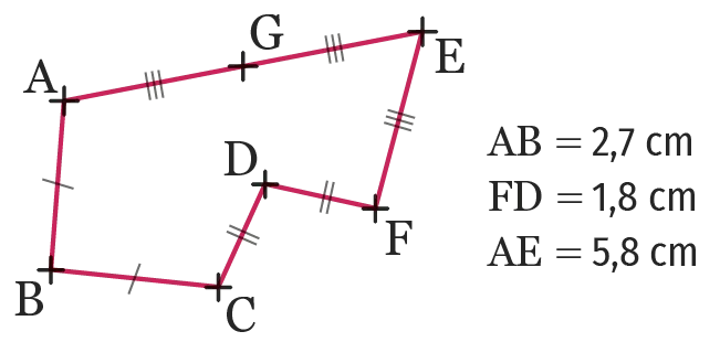 Calculer le périmètre de ABCDFE
