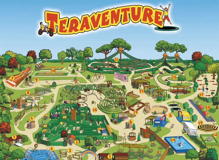 Plan d'un parc de loisirs situé à Saint-Christol (Hérault).