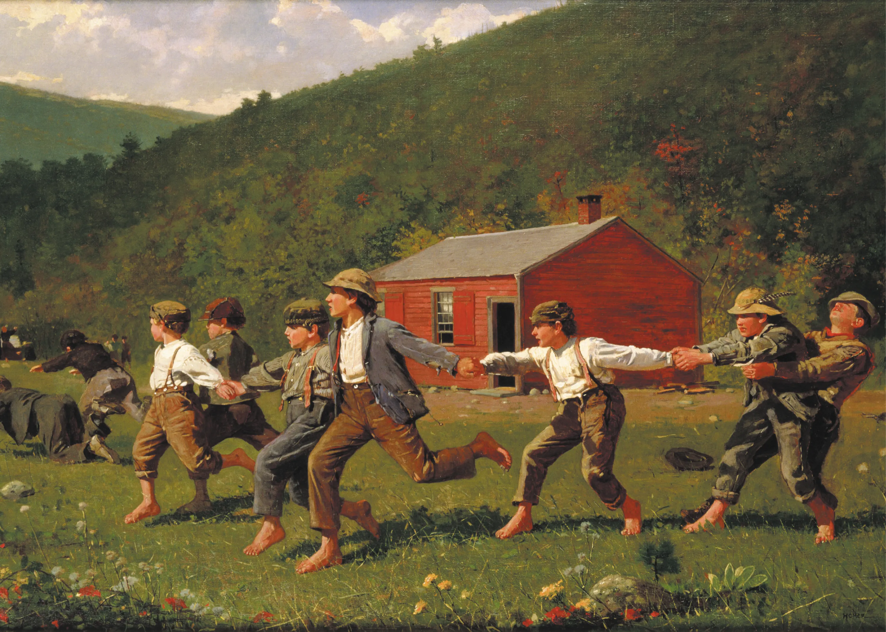 Homer Winslow, Snap the whip, 1872, huile sur toile, Butler Institute of American Art, Youngstown, États-Unis.