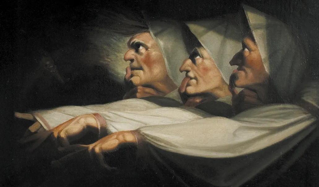 Johann Heinrich Füssli, Les Trois sorcières, 1783, huile sur toile, Royal Shakespeare Company Collection, Royaume-Uni.
