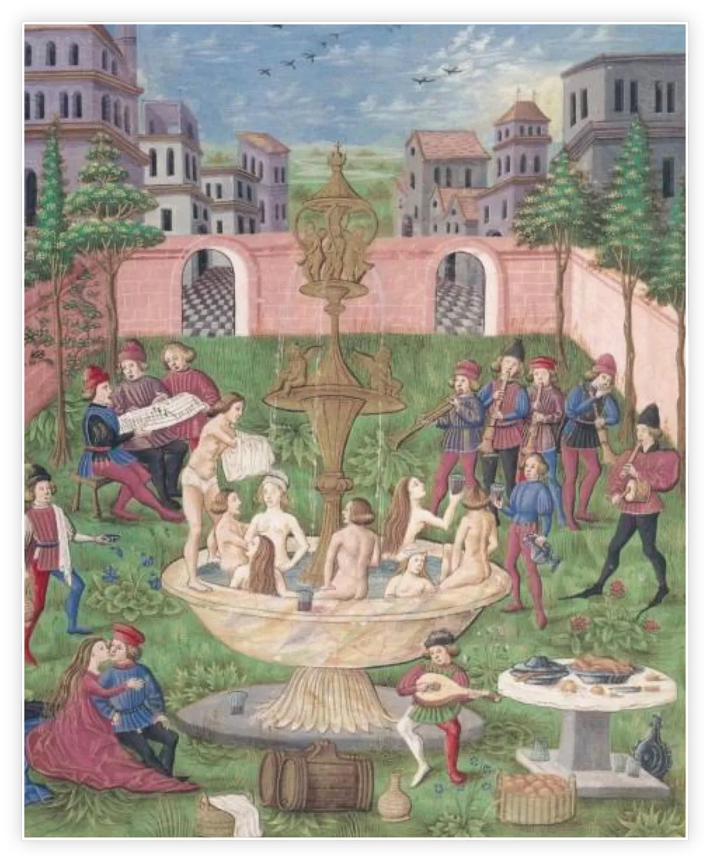 La Fontaine de Jouvence, enluminure sur parchemin