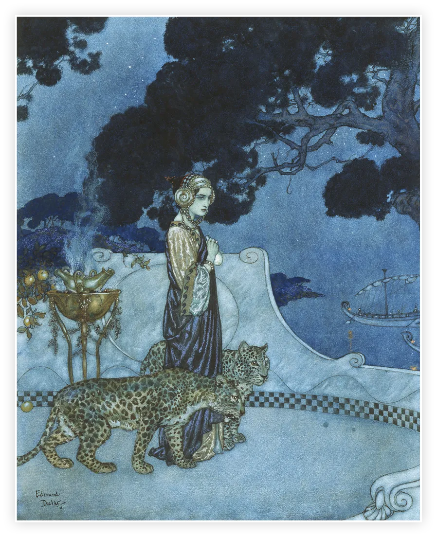Edmund Dulac, Circé, aquarelle, gouache et encre sur papier, 1911, collection privée.