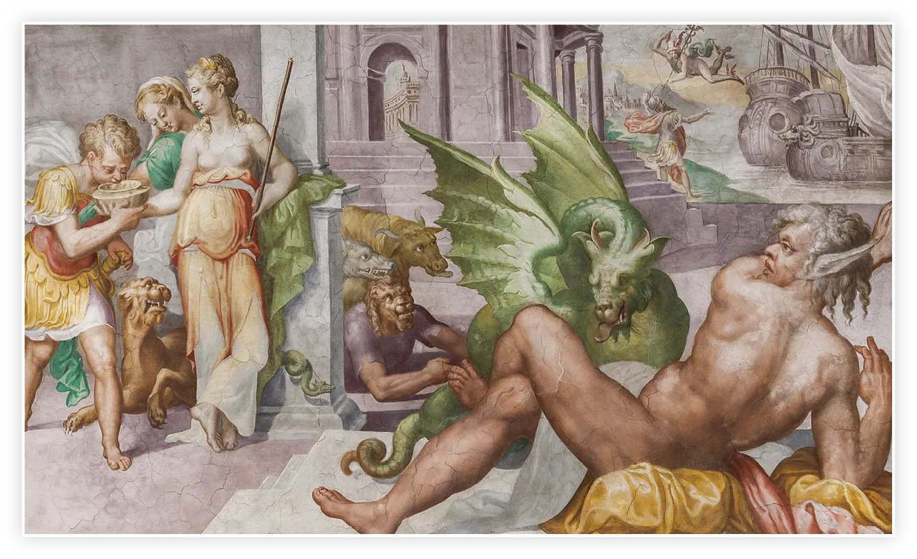 Giulio Romano, Circé métamorphosant les compagnons d'Ulysse en monstres