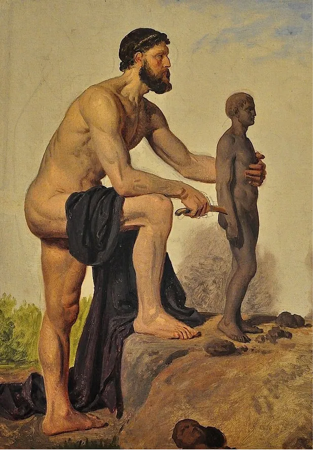 Constantin Hansen, Promethee creant thomme à partir d'argile