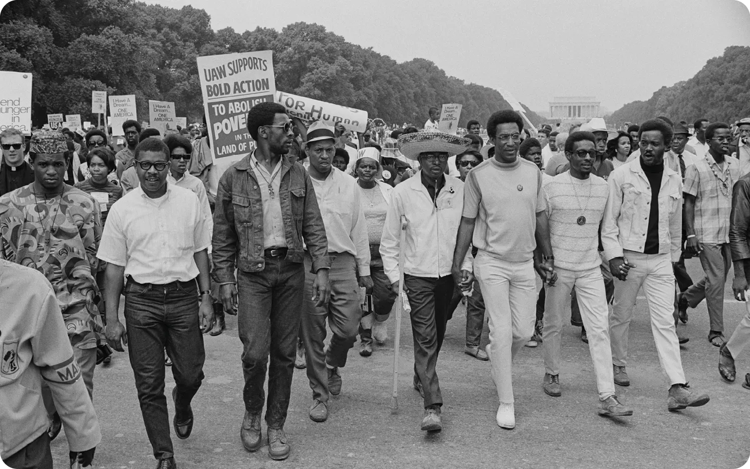 Protestors on the National Mall in Washington, DC, during the Poor People's March, 1968.