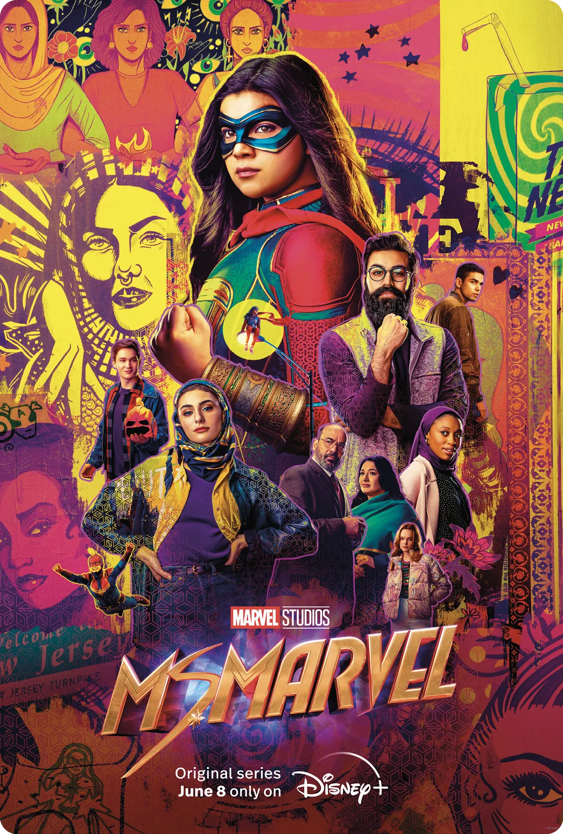 Poster of Ms. Marvel, by Bisha K. Ali, 2022.