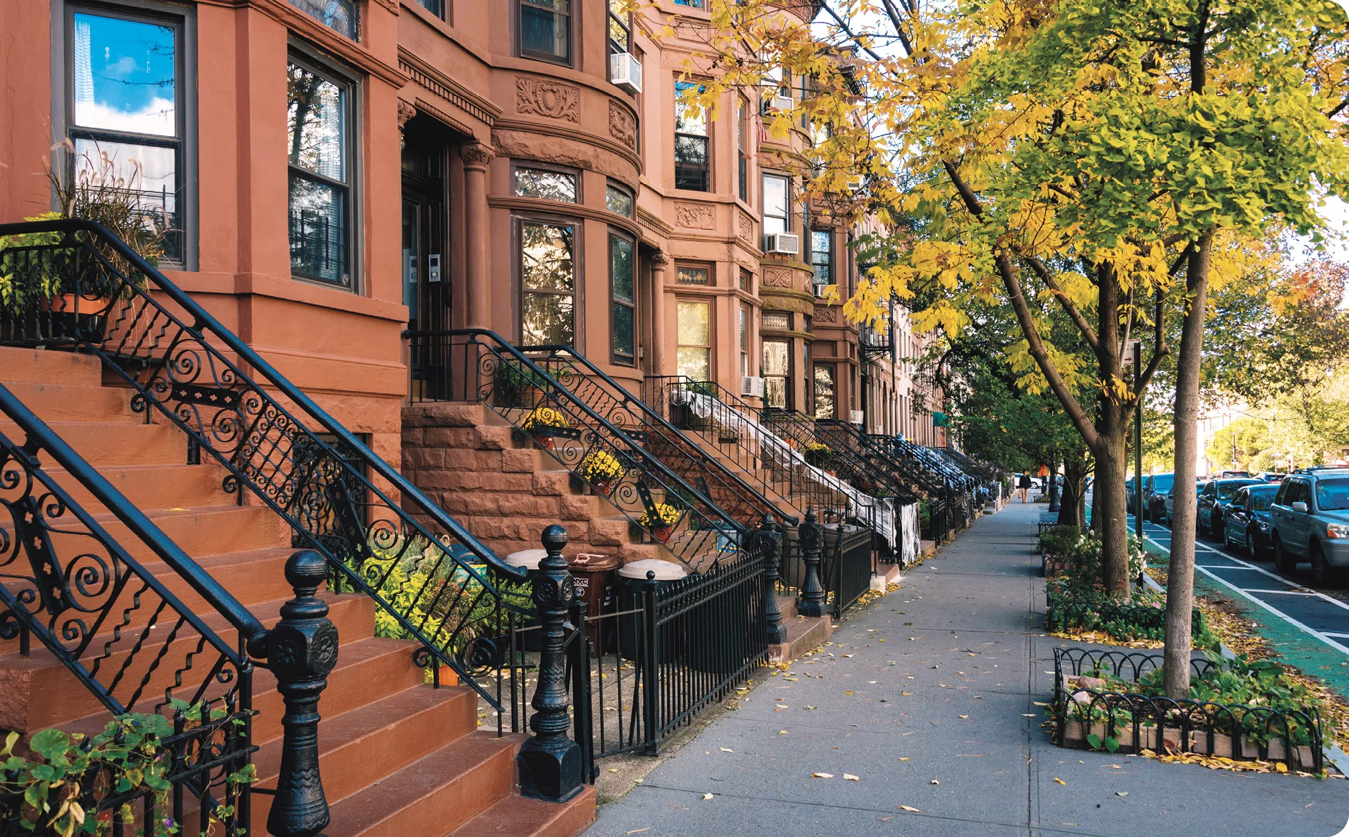 Row houses in Park Slope, Brooklyn.