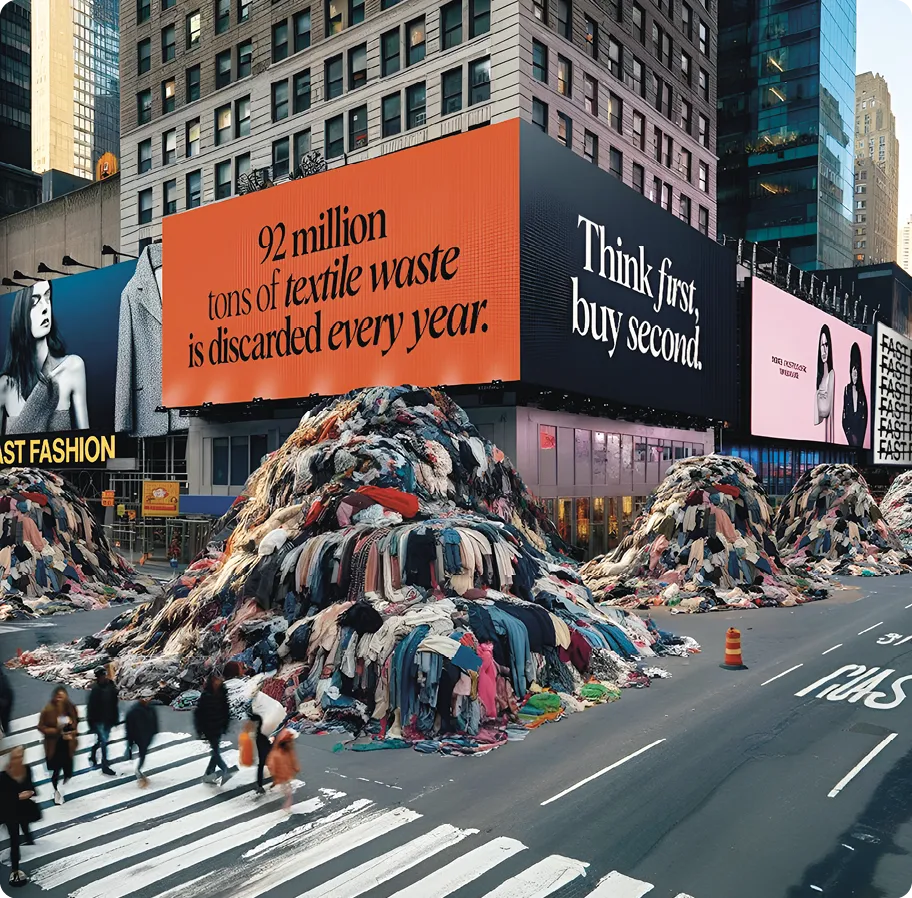 Vestiaire Collective's #thinkfirstbuysecond Instagram post, 2023.