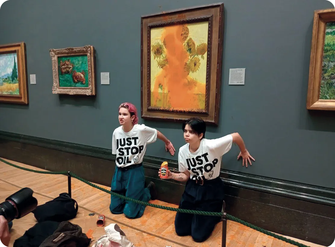 Just Stop Oil at the National Gallery in London, 2022.