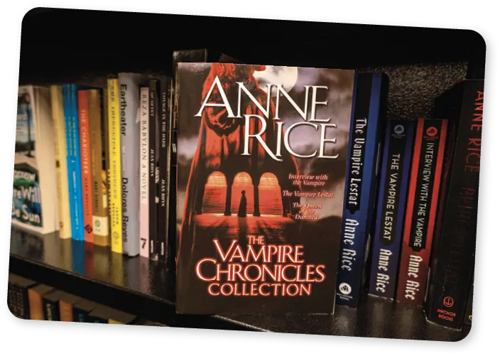 Vampire Shelfie with Anne Rice's books