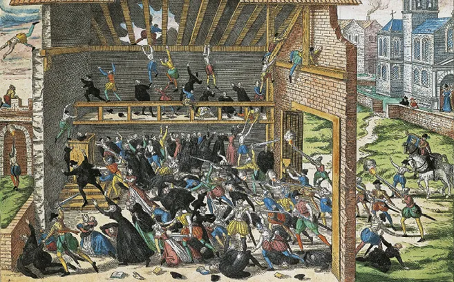 Franz Hogenberg, Massacre de Vassy en 1562, XVIe siècle, bibliothèque de Genève, Suisse.