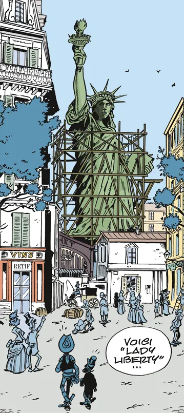 Jul, Achdé, « Un cow-boy à Paris », Les Aventures de Lucky Luke, © Éditions Dargaud, 2018.