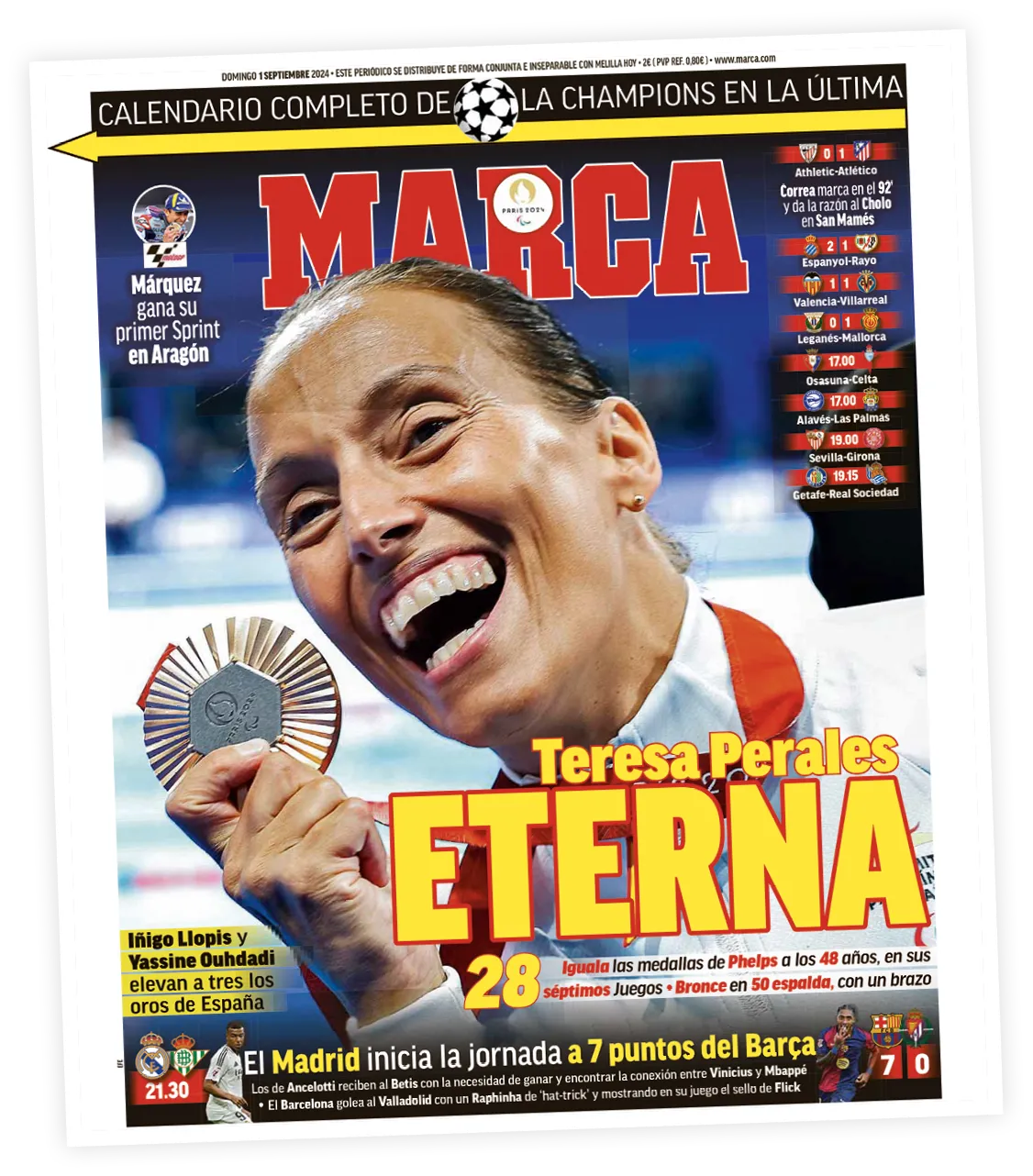 Portada de la revista Marca, 01/09/2024.