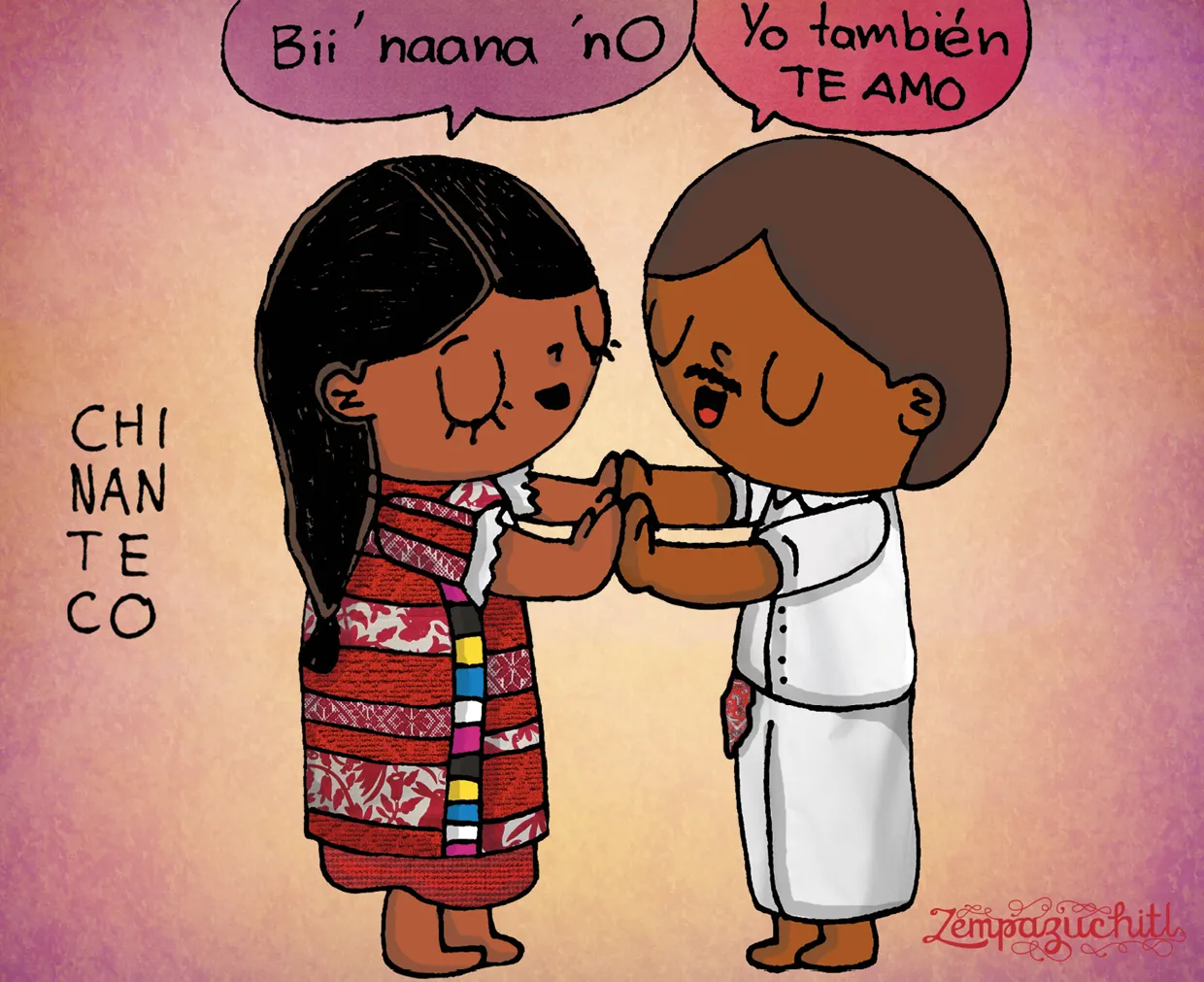 Adriana Bado y Hugo Esquivel, Ilustraciones para decir
«Te amo» en lenguas indígenas, México, 2016.