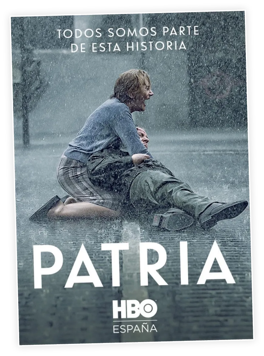Affiche de la série Patria adaptée du roman de Fernando Aramburu, HBO, 2020.
